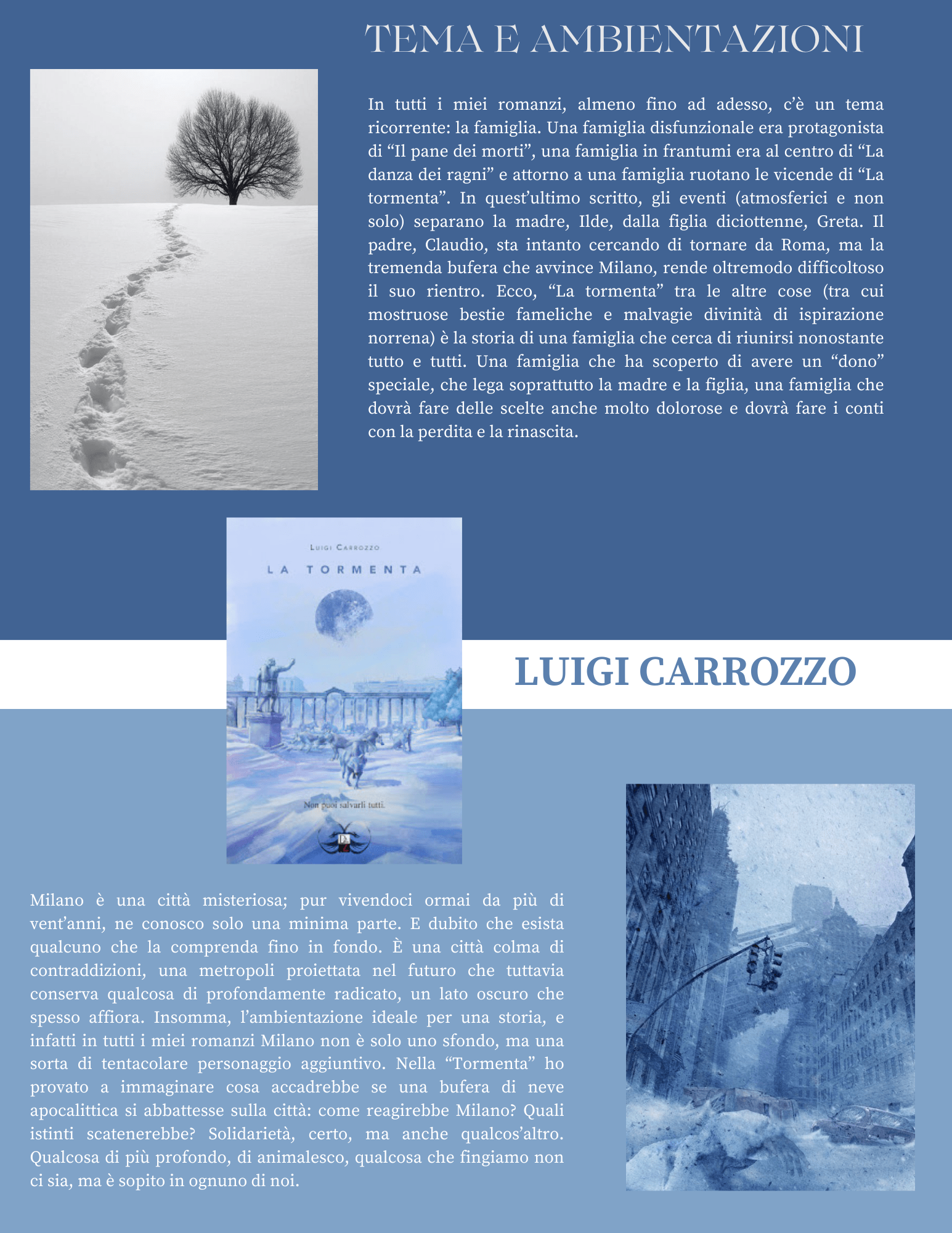 Scheda de La tormenta di Luigi Carrozzo - Ambietazione e curiosità