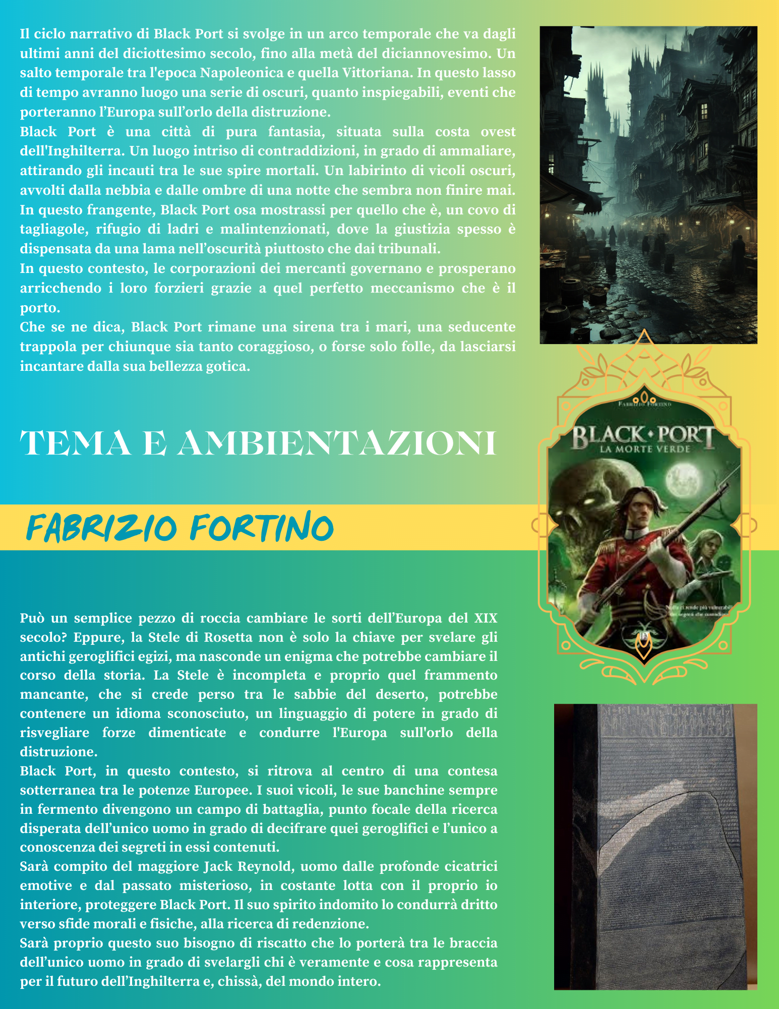 La grafica di Black Port - La morte verde di Fabrizio Fortino - Ambientazione e curiosità.